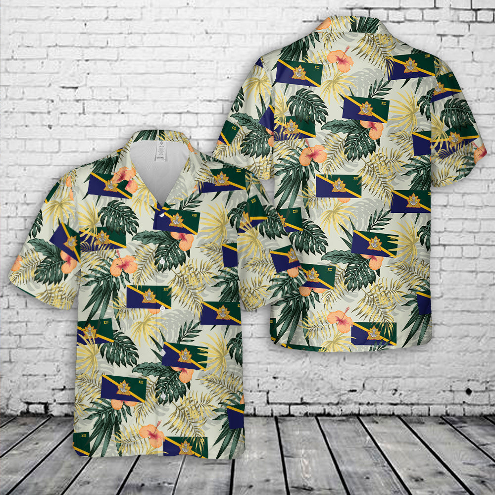 Royal Hamilton Light Infantry themed Hawaiian shirt