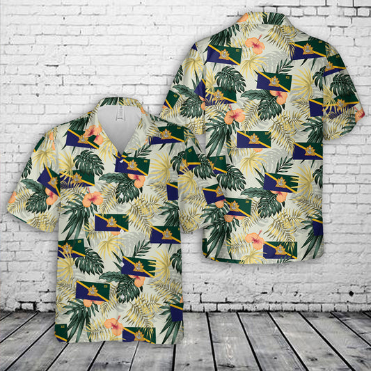 Royal Hamilton Light Infantry themed Hawaiian shirt