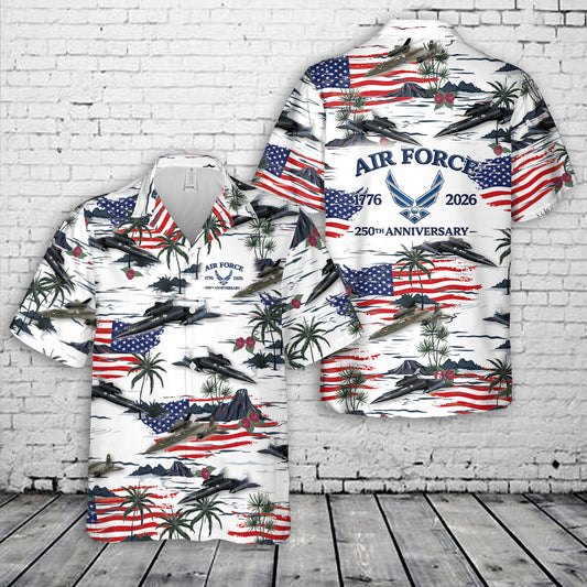 US Air Force Lockheed SR-71 Blackbird, 250th Anniversary Hawaiian Shirt