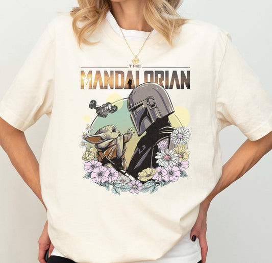 Mandalorian  Floral Shirt,  Grogu Shirt, This is The Way Shirt, Galaxy's Edge Shirt, land Vacation Shirt