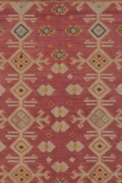 Handwoven Wool Jute Kilim Rug, Traditional Indian Dhurrie, Custom Size Area Carpet