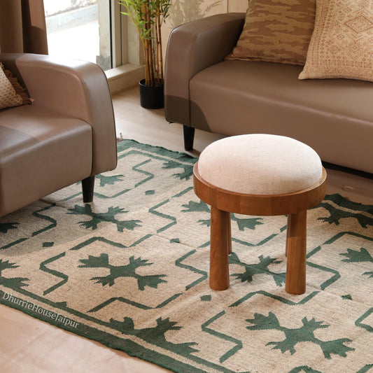 Handmade Wool And Jute Kilim Dhurrie Rug Traditional Indian Design