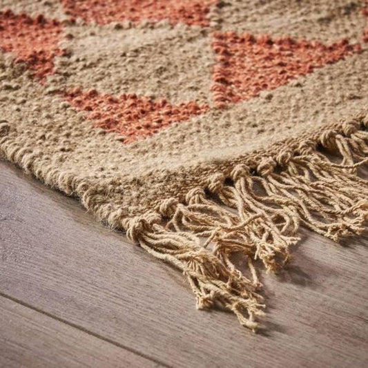 Handmade Wool And Jute Kilim Dhurrie Rug Traditional Indian Design