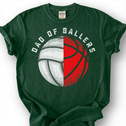 Dad Of Ballers Shirt, Volleyball Basketball Dad T-Shirt, Multi Sport Father Tee, Sports Dad Gift, Volleyball Basketball Parent, Fathers Day