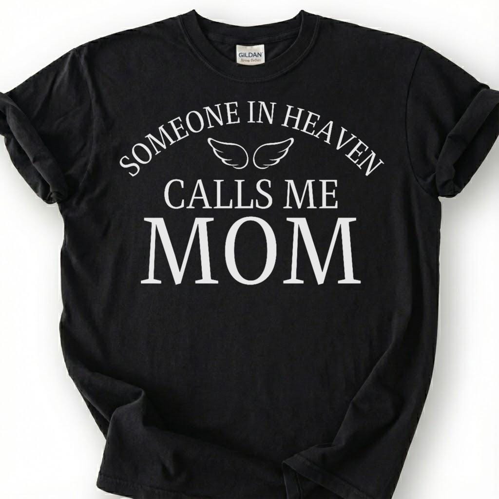 Heaven Angel Mom Shirt, Grieving Mother Memorial Tee, Lost Child Remembrance T-Shirt, Bereaved Mom Tribute Top, Loving Angel Wing Gift