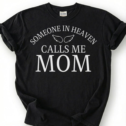 Heaven Angel Mom Shirt, Grieving Mother Memorial Tee, Lost Child Remembrance T-Shirt, Bereaved Mom Tribute Top, Loving Angel Wing Gift