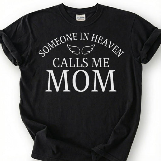 Heaven Angel Mom Shirt, Grieving Mother Memorial Tee, Lost Child Remembrance T-Shirt, Bereaved Mom Tribute Top, Loving Angel Wing Gift