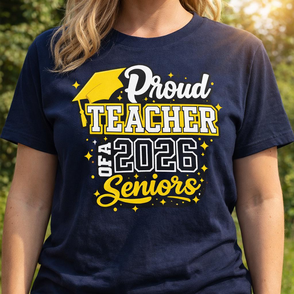 Proud Teacher of 2026 Seniors PNG, Teacher Graduation Digital Download, Senior Class Shirt Design, Transparent PNG File