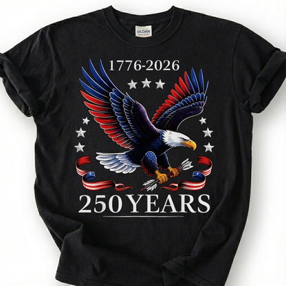 1776 2026 America 250 Years Bald Eagle Shirt, Patriotic 4th Of July Tee, Semiquincentennial Gift, USA Independence Day Apparel Top