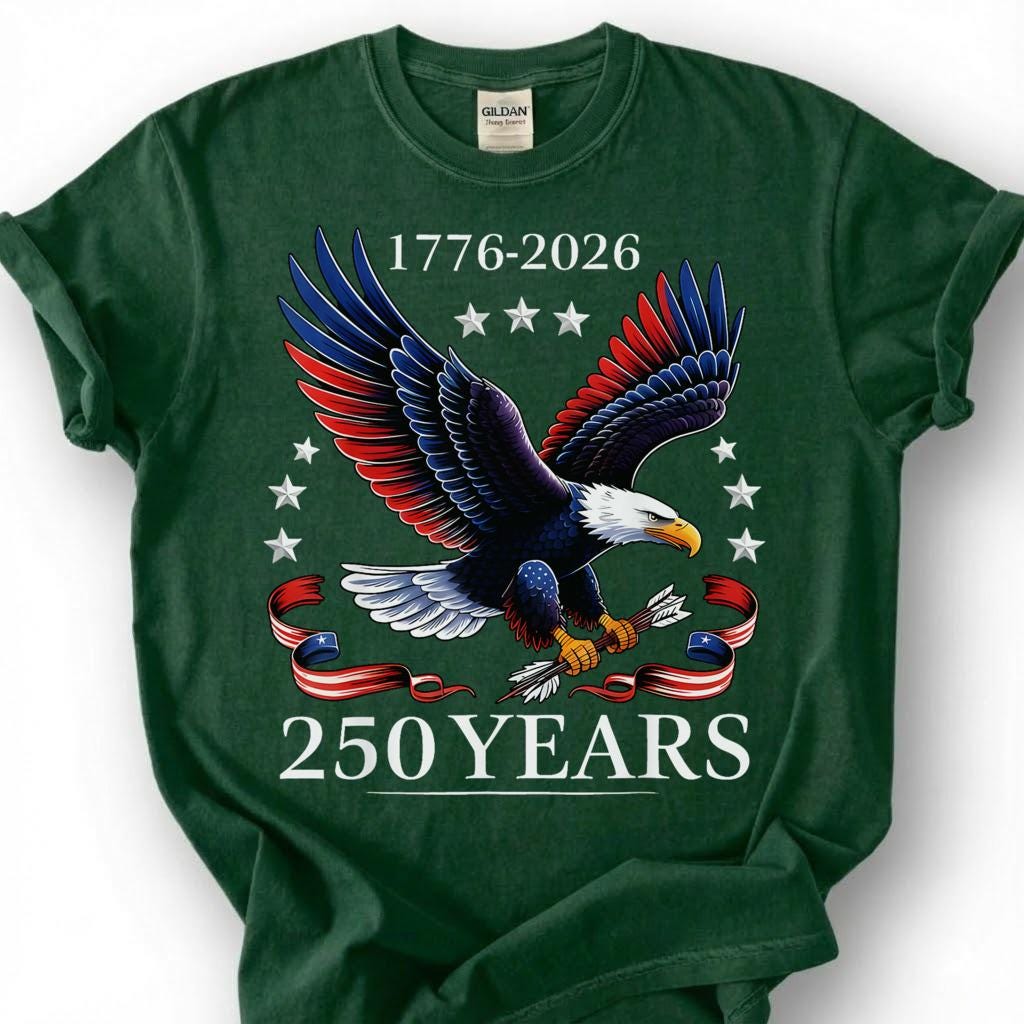 1776 2026 America 250 Years Bald Eagle Shirt, Patriotic 4th Of July Tee, Semiquincentennial Gift, USA Independence Day Apparel Top