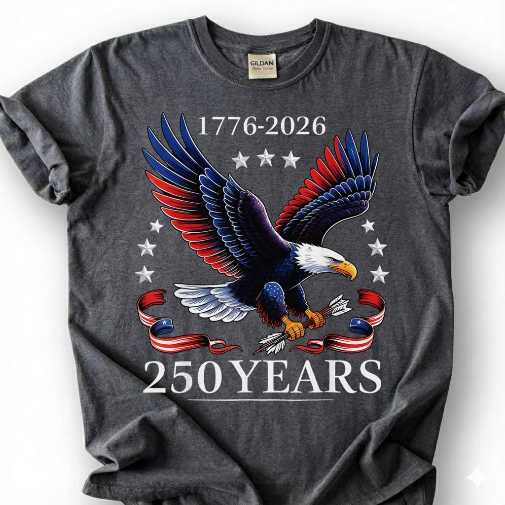 1776 2026 America 250 Years Bald Eagle Shirt, Patriotic 4th Of July Tee, Semiquincentennial Gift, USA Independence Day Apparel Top