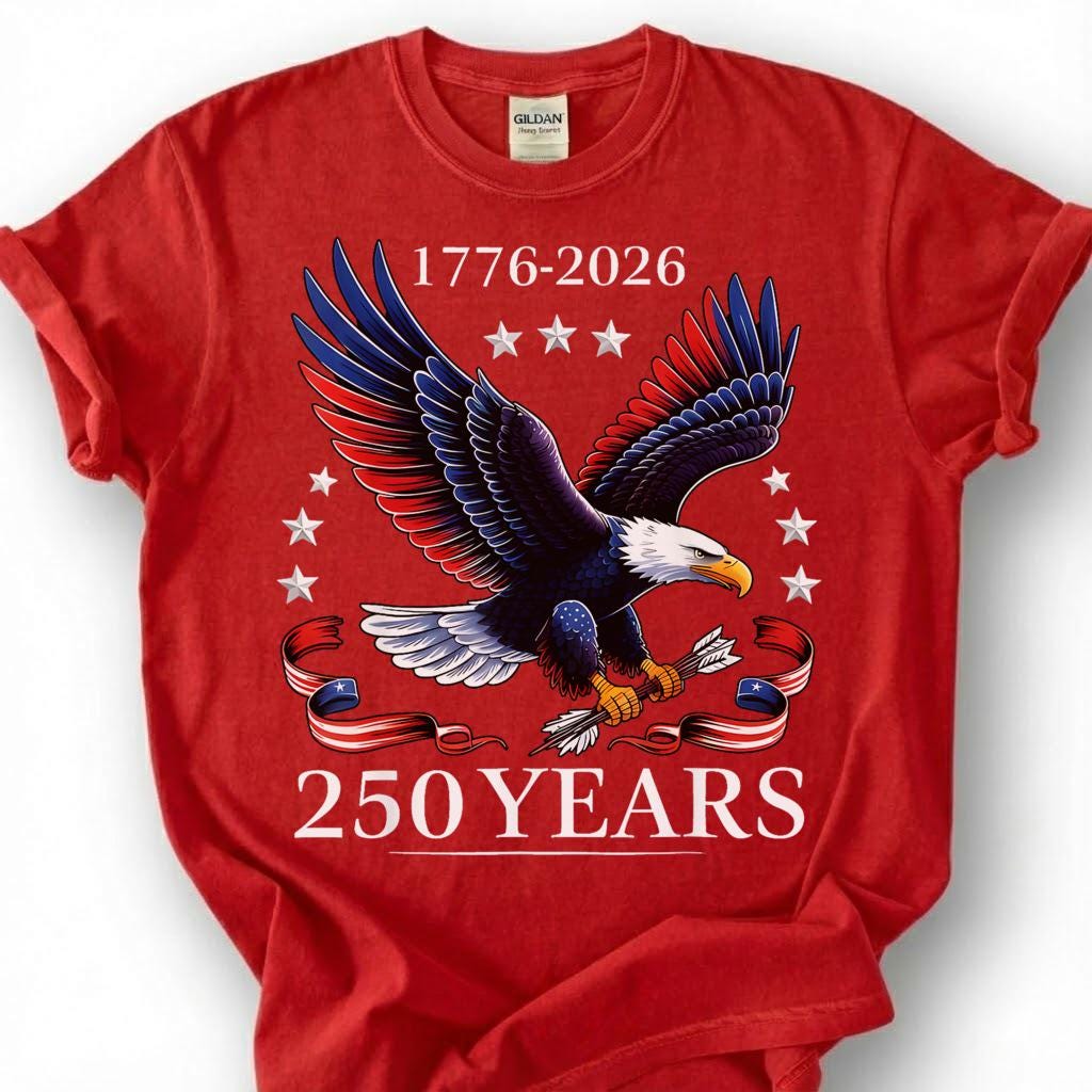 1776 2026 America 250 Years Bald Eagle Shirt, Patriotic 4th Of July Tee, Semiquincentennial Gift, USA Independence Day Apparel Top