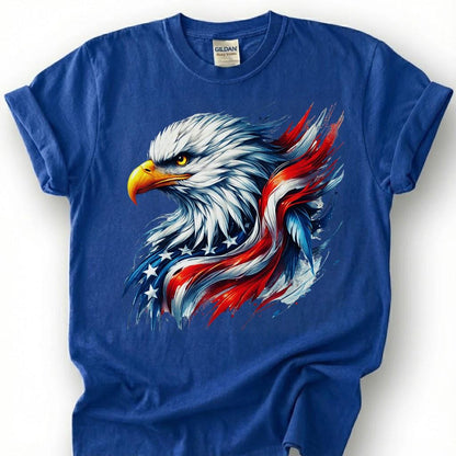 Patriotic Bald Eagle American Flag Paint Splash Shirt, USA Pride Tee, 4th Of July Gift, Mens Veteran Apparel Memorial Day Graphic Top