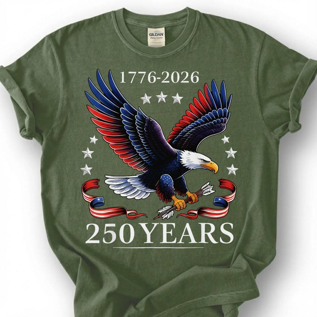 1776 2026 America 250 Years Bald Eagle Shirt, Patriotic 4th Of July Tee, Semiquincentennial Gift, USA Independence Day Apparel Top
