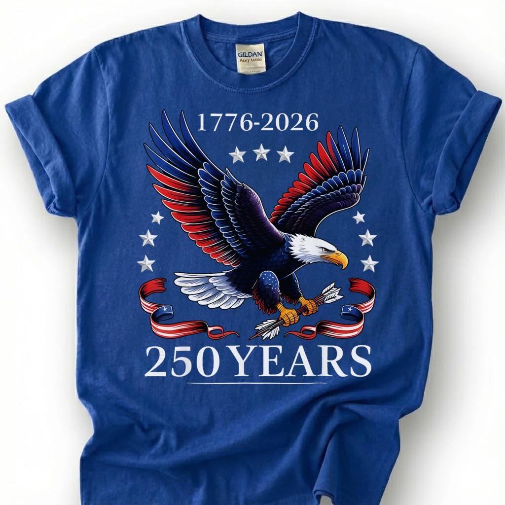 1776 2026 America 250 Years Bald Eagle Shirt, Patriotic 4th Of July Tee, Semiquincentennial Gift, USA Independence Day Apparel Top