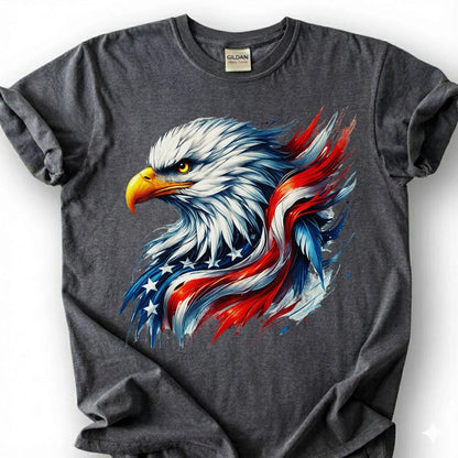 Patriotic Bald Eagle American Flag Paint Splash Shirt, USA Pride Tee, 4th Of July Gift, Mens Veteran Apparel Memorial Day Graphic Top