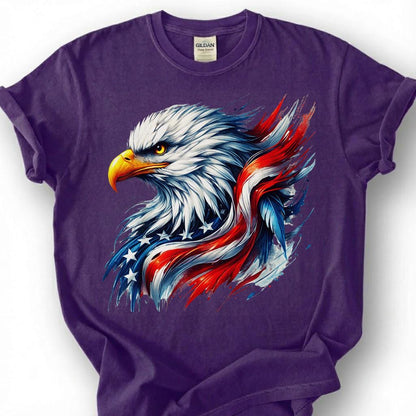 Patriotic Bald Eagle American Flag Paint Splash Shirt, USA Pride Tee, 4th Of July Gift, Mens Veteran Apparel Memorial Day Graphic Top